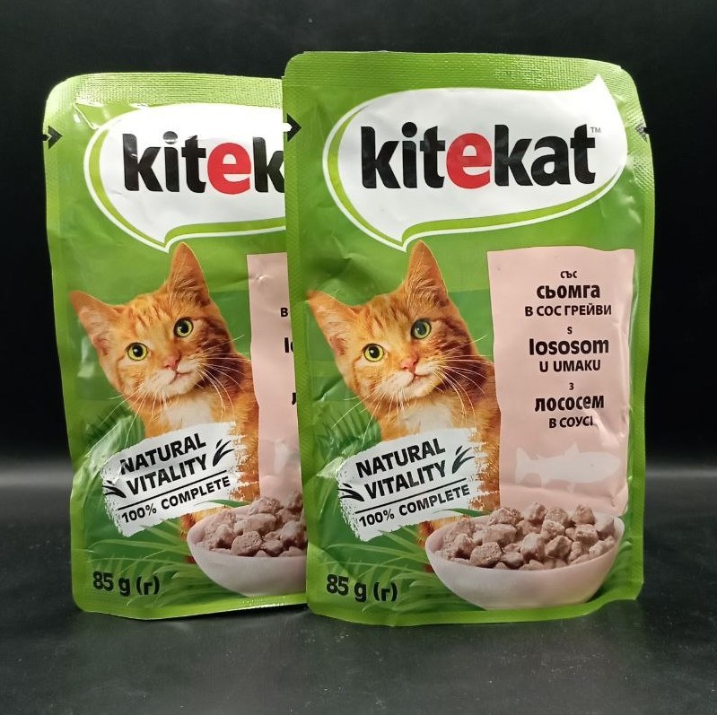 Вологий корм для котів з лососем в соусі Kitekat 85г пауч