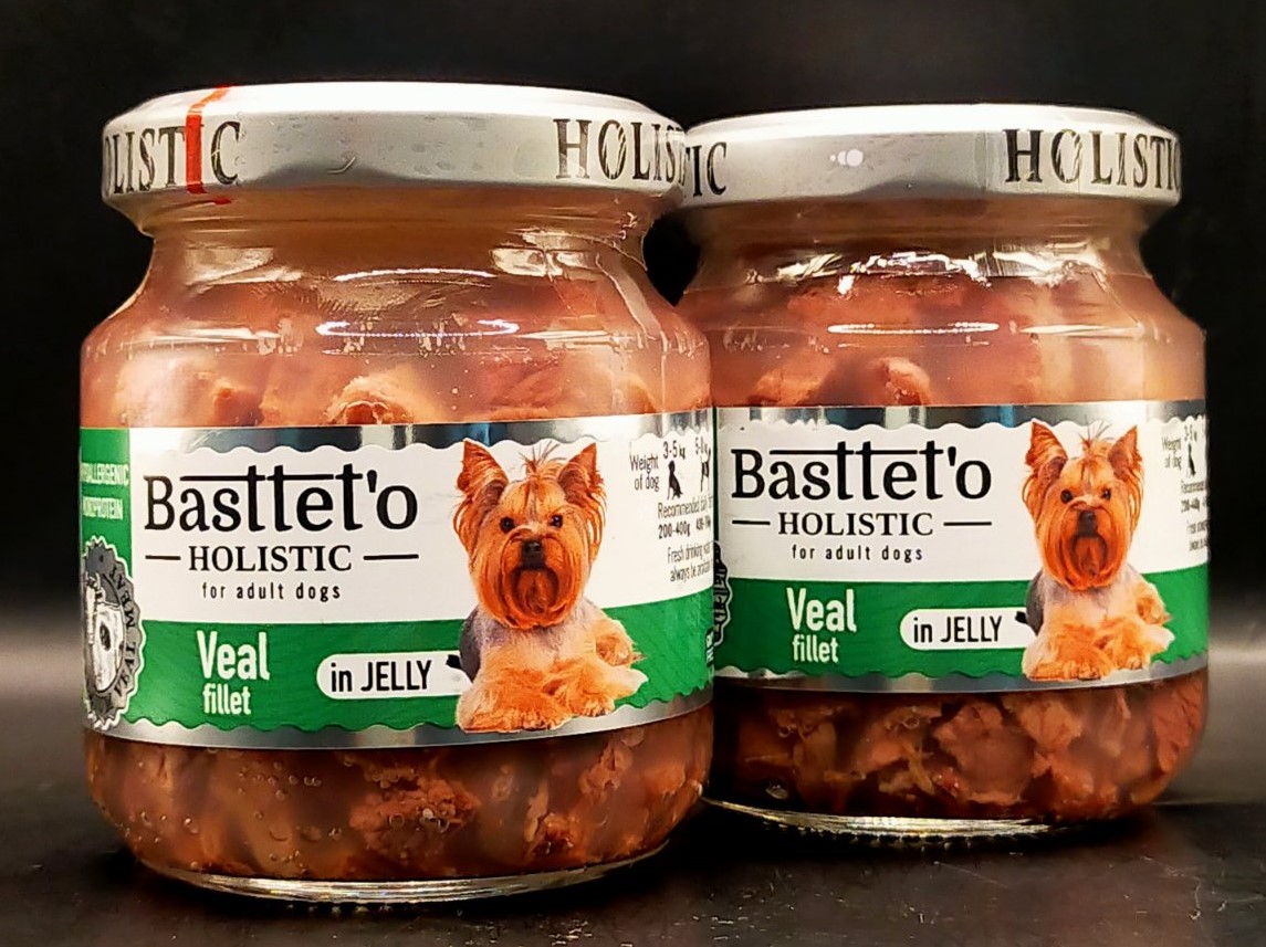 Basttet’o Holistic кусочки филе телятины в желе для  собак, 130г