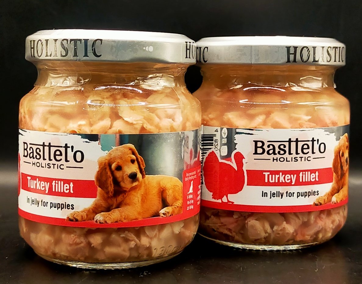 Basttet’o Holistic кусочки филе индейки в желе для  щенков, 130г