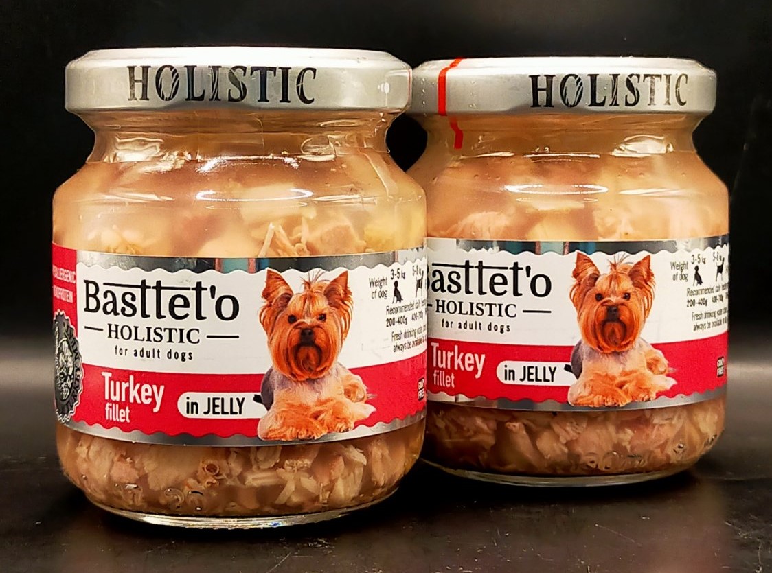 Basttet’o Holistic кусочки филе индейки в желе для  собак, 130г